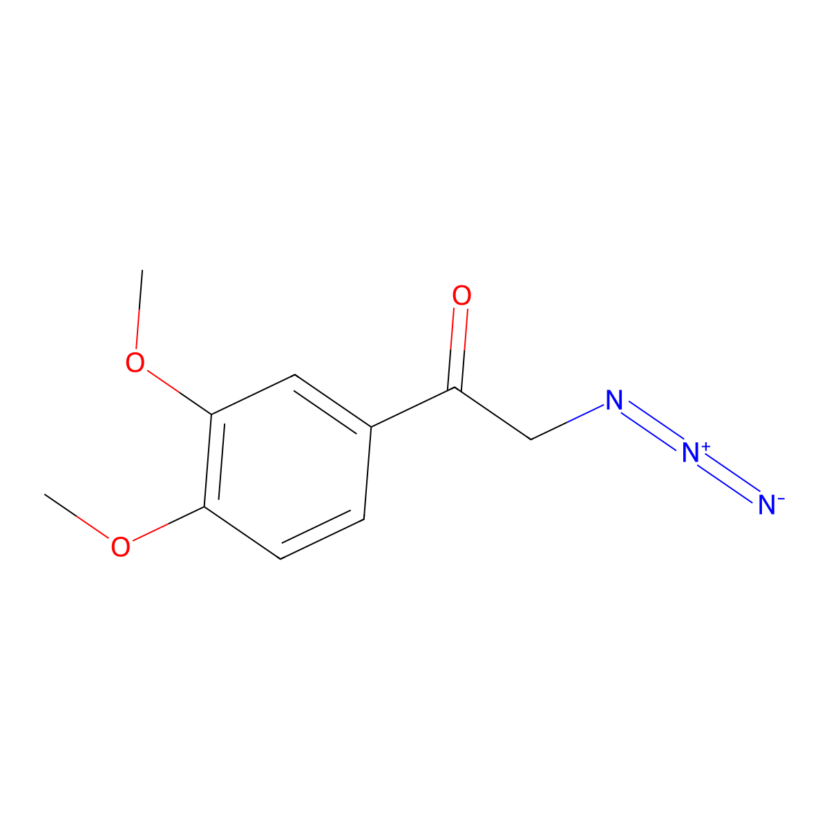 2-Azido-1-(3,4-dimethoxyphenyl)ethanone molecular structure, CAS 187101-52-6
