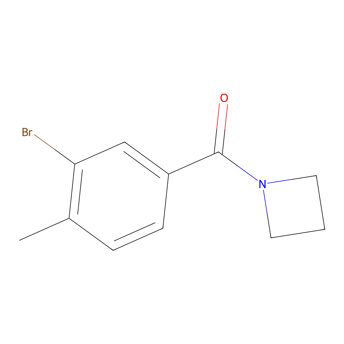 Azetidin-1-yl(3-bromo-4-methylphenyl)methanone molecular structure, CAS 1871014-59-3