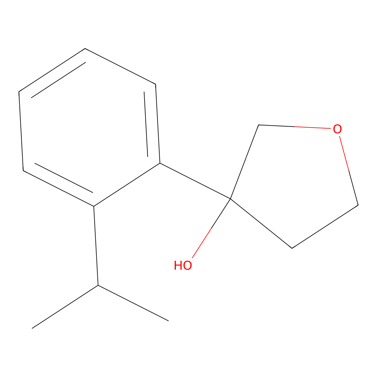 Tetrahydro-3-[2-(1-methylethyl)phenyl]-3-furanol molecular structure, CAS 1871037-38-5