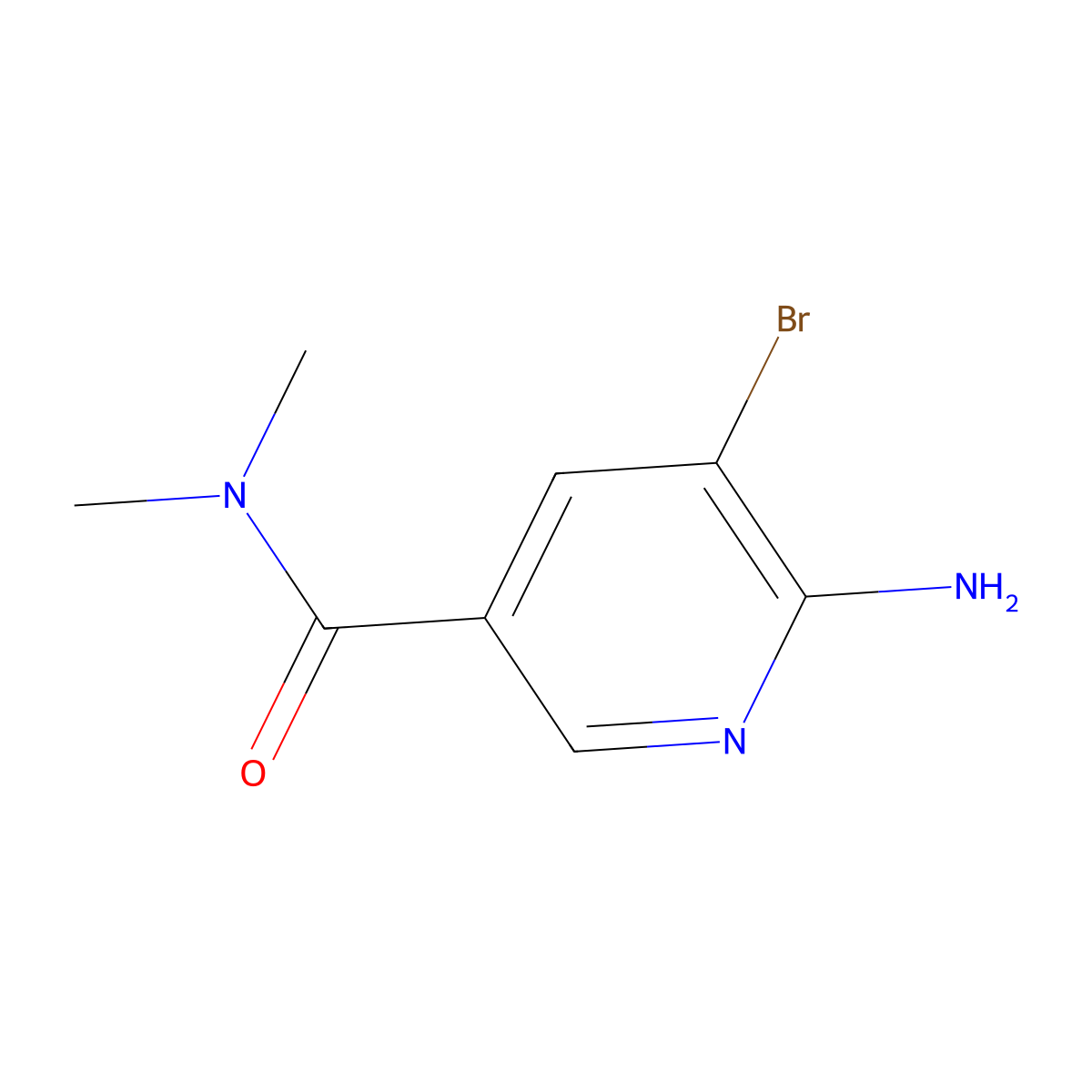 6-amino-5-bromo-N,N-dimethylpyridine-3-carboxamide molecular structure, CAS 1871054-88-4