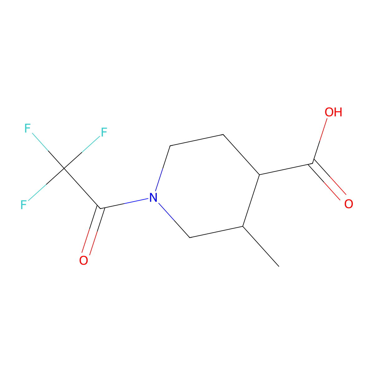 3-Methyl-1-(trifluoroacetyl)piperidine-4-carboxylic acid molecular structure, CAS 1871072-94-4