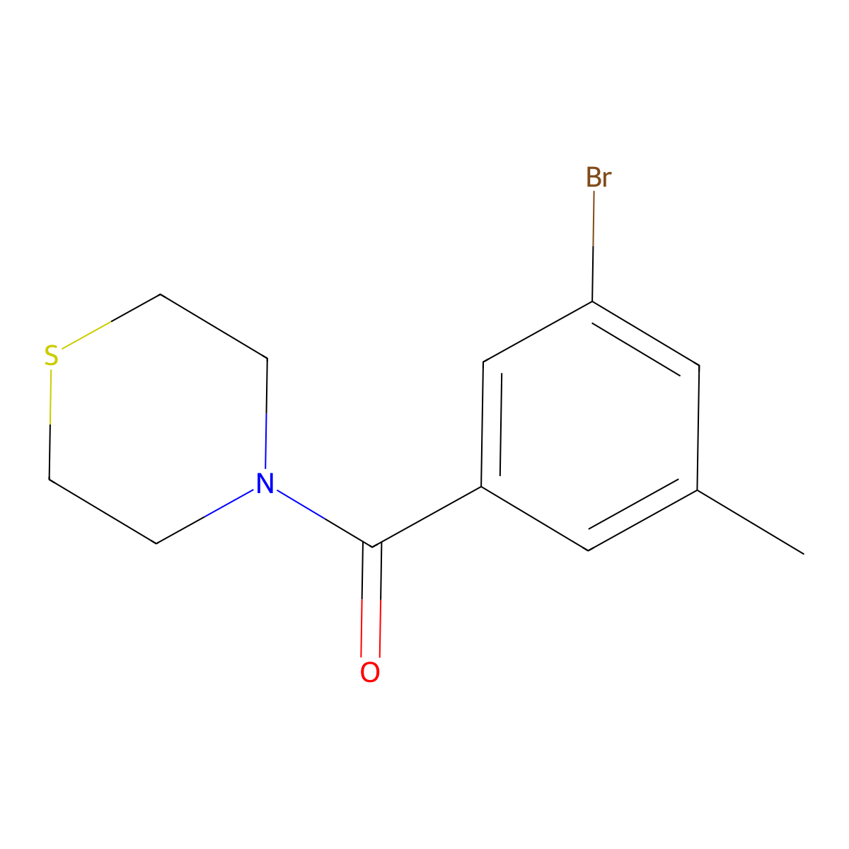 (3-Bromo-5-methylphenyl)(thiomorpholino)methanone molecular structure, CAS 1871083-50-9