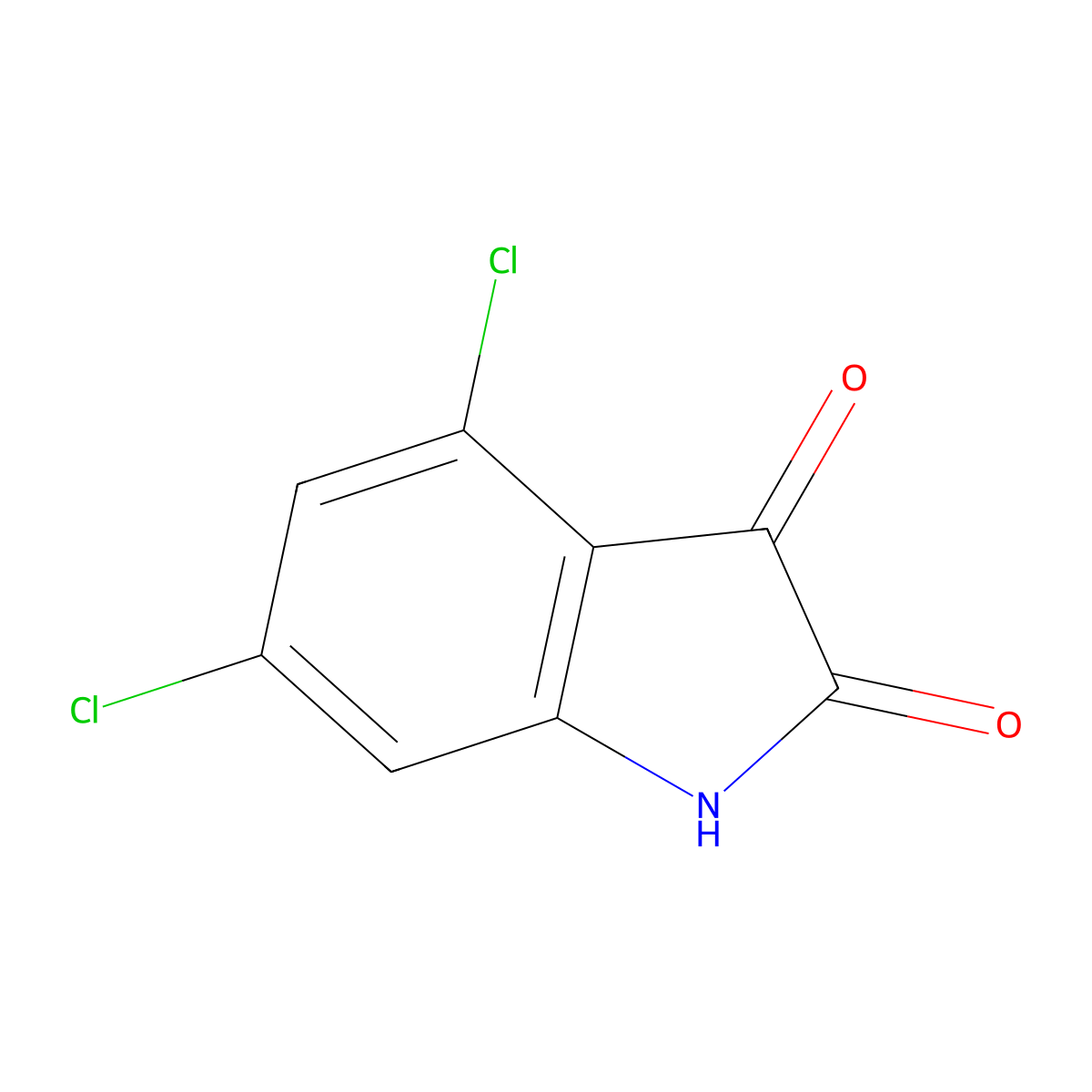 4,6-Dichloroisatin molecular structure, CAS 18711-15-4