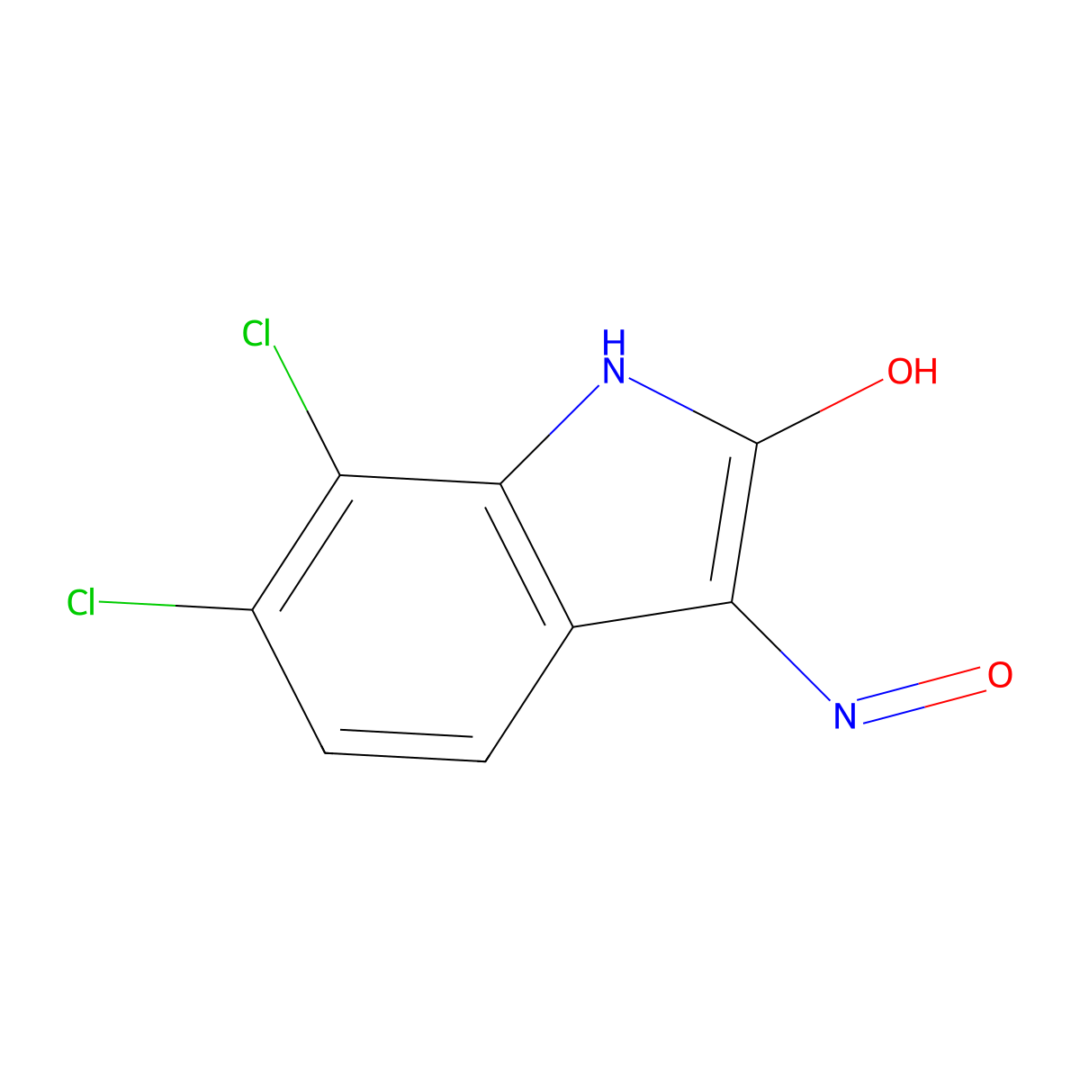 (Z)-6,7-dichloro-3-(hydroxyimino)indolin-2-one molecular structure, CAS 18711-16-5