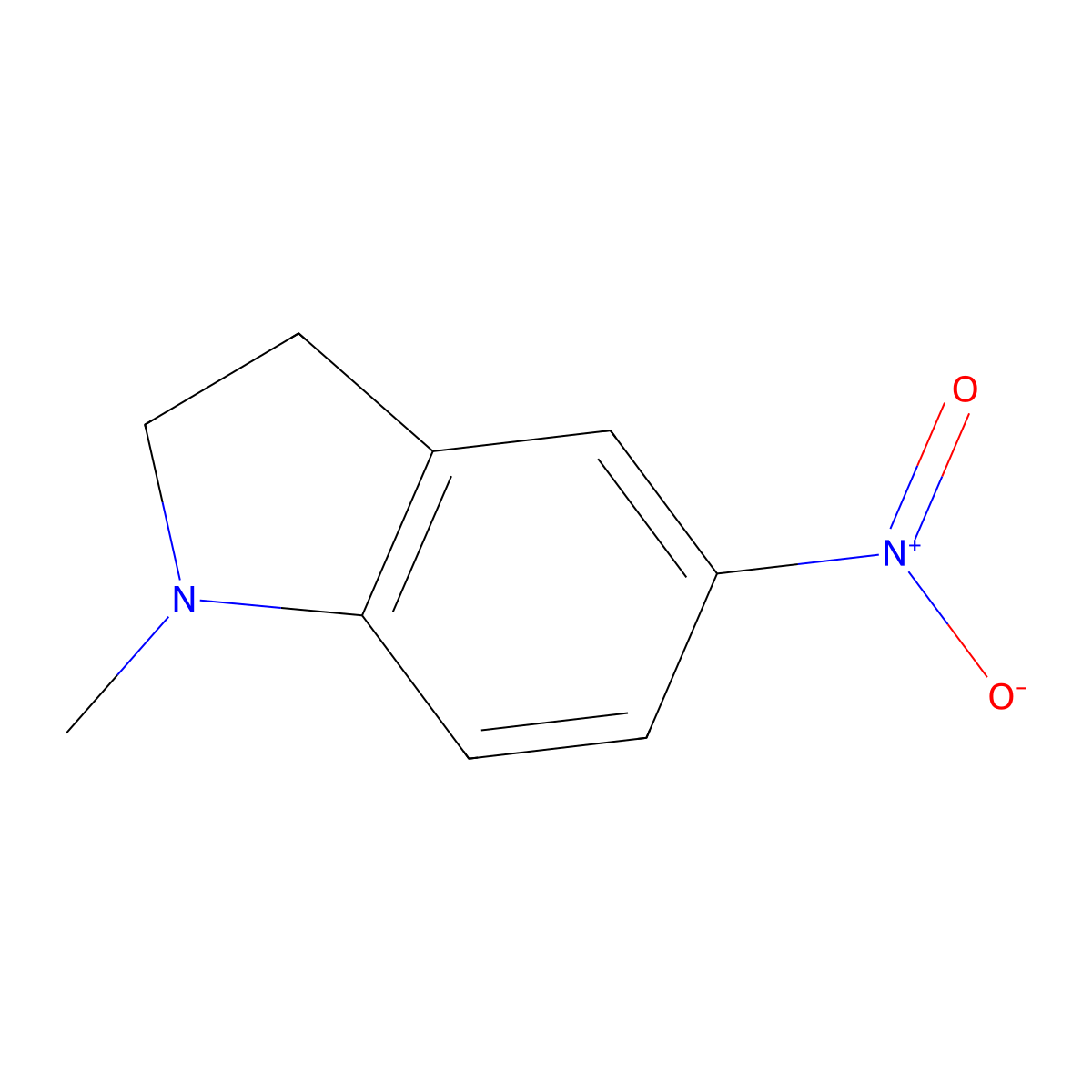 1H-Indole, 2,3-dihydro-1-methyl-5-nitro- molecular structure, CAS 18711-25-6