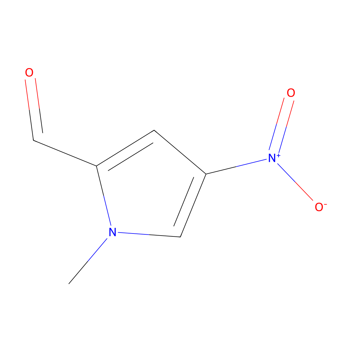 1-Methyl-4-nitro-1H-pyrrole-2-carbaldehyde molecular structure, CAS 18711-27-8