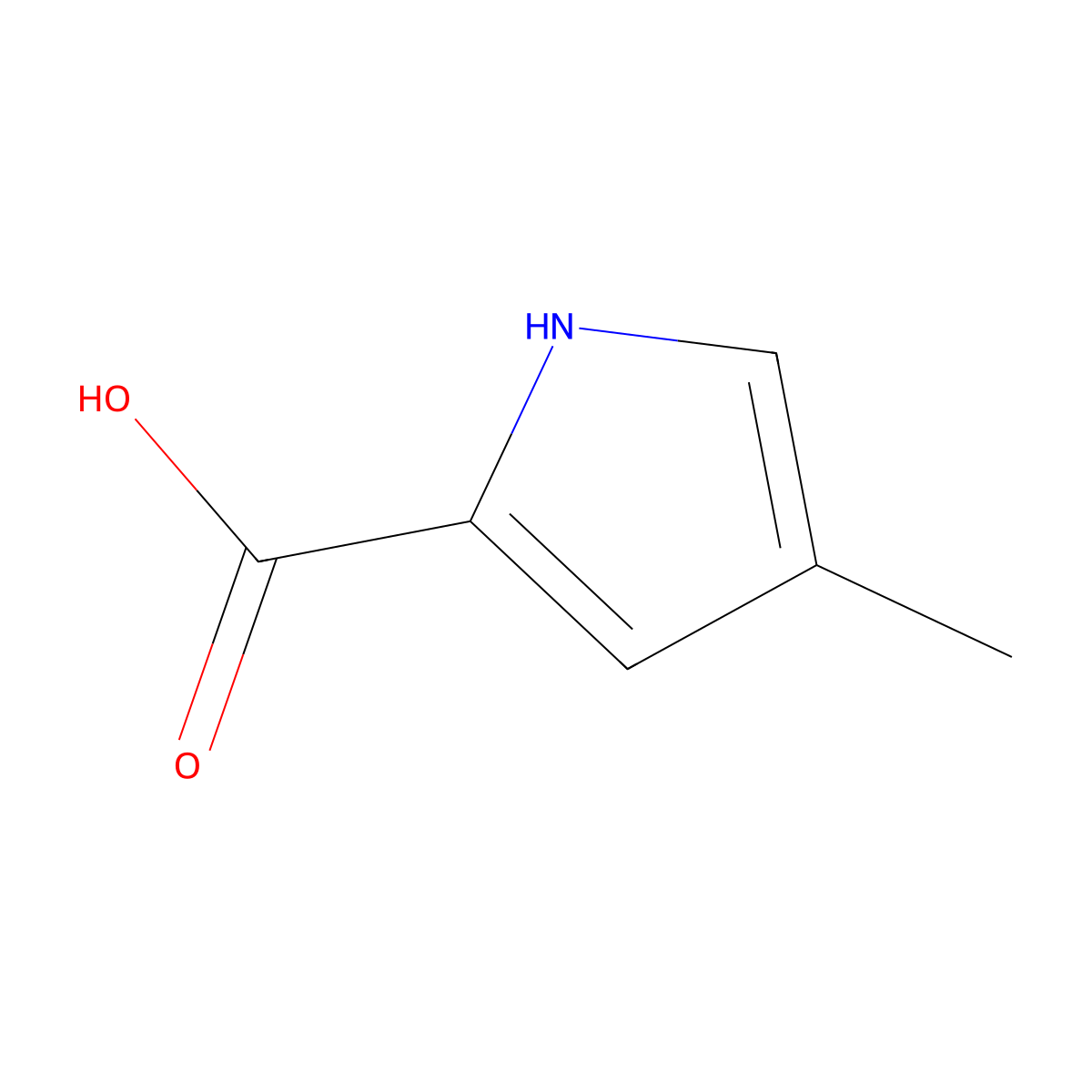 4-methyl-1H-pyrrole-2-carboxylic acid molecular structure, CAS 18711-59-6
