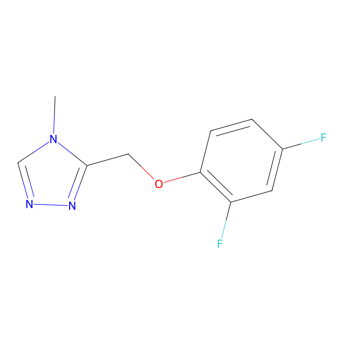 3-[(2,4-difluorophenoxy)methyl]-4-methyl-4H-1,2,4-triazole molecular structure, CAS 1871169-83-3