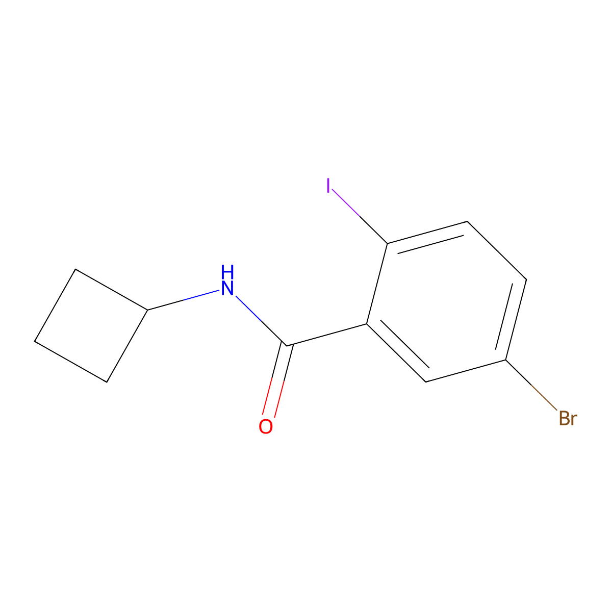 5-Bromo-N-cyclobutyl-2-iodobenzamide molecular structure, CAS 1871173-11-3