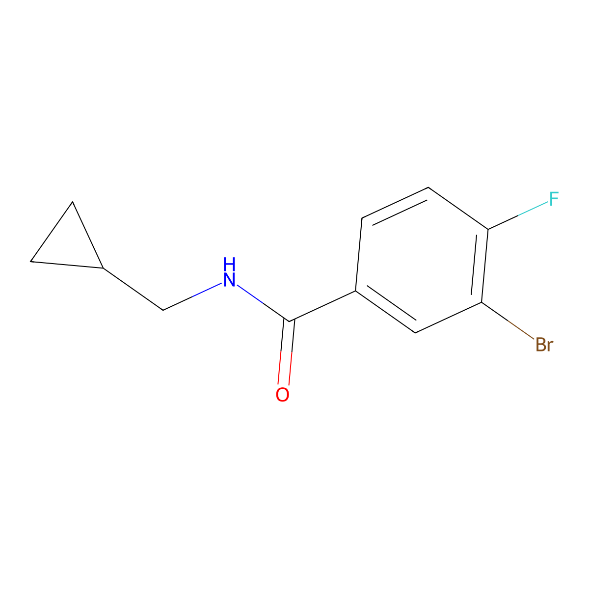 3-Bromo-N-(cyclopropylmethyl)-4-fluorobenzamide molecular structure, CAS 1871173-14-6