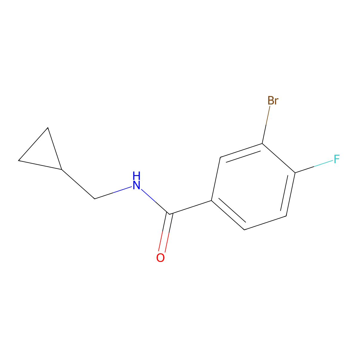 3-Bromo-N-(cyclopropylmethyl)-4-fluorobenzamide molecular structure, CAS 1871173-14-6