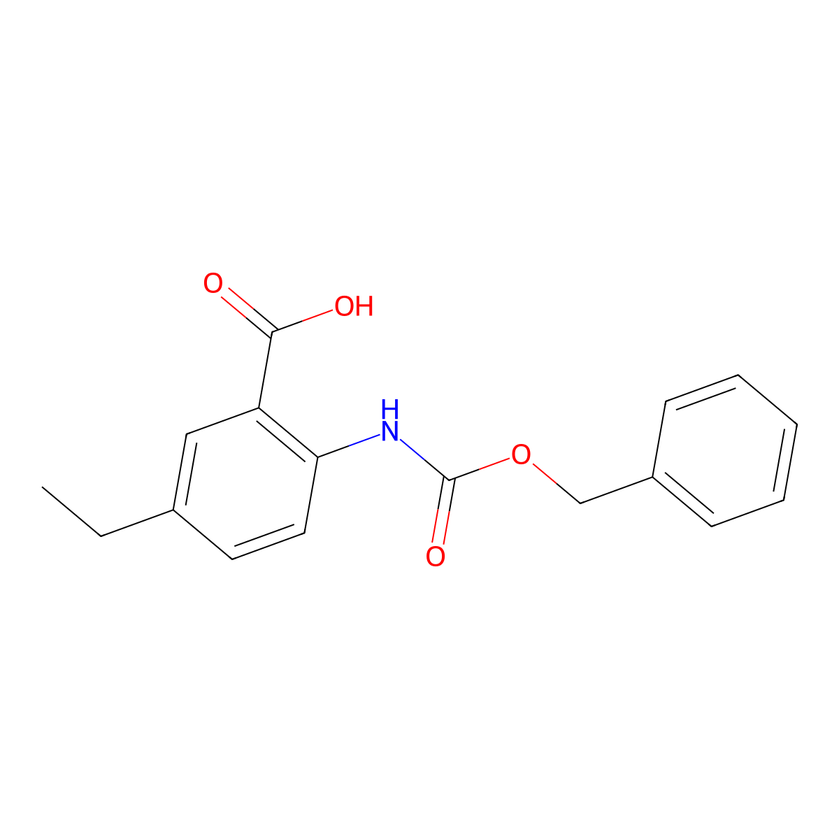 2-{[(Benzyloxy)carbonyl]amino}-5-ethylbenzoic acid molecular structure, CAS 1871179-37-1