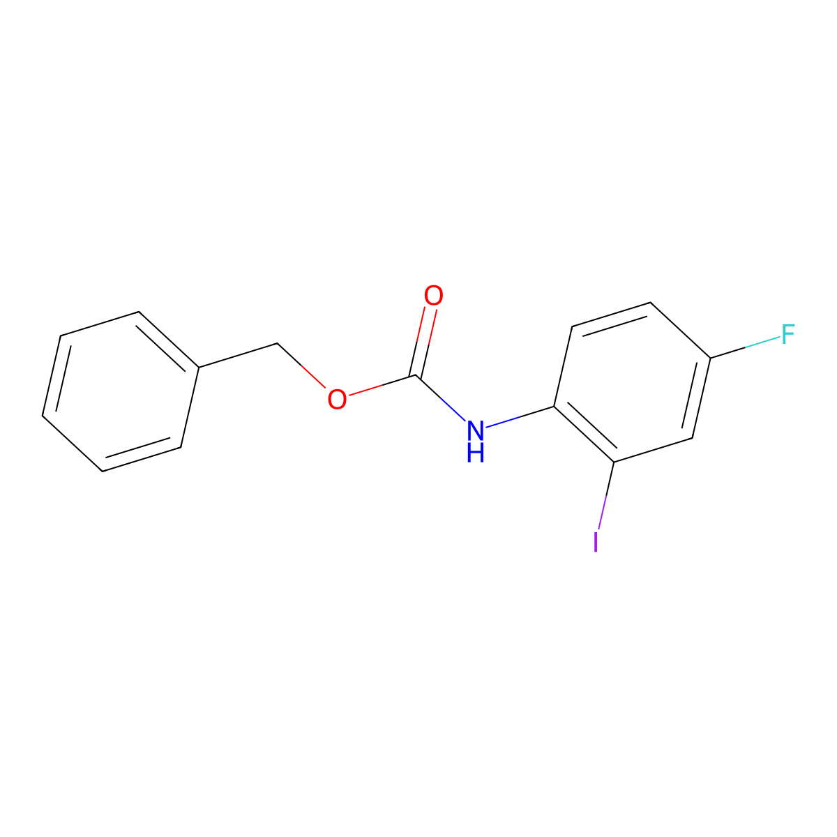 benzyl N-(4-fluoro-2-iodophenyl)carbamate molecular structure, CAS 1871181-63-3