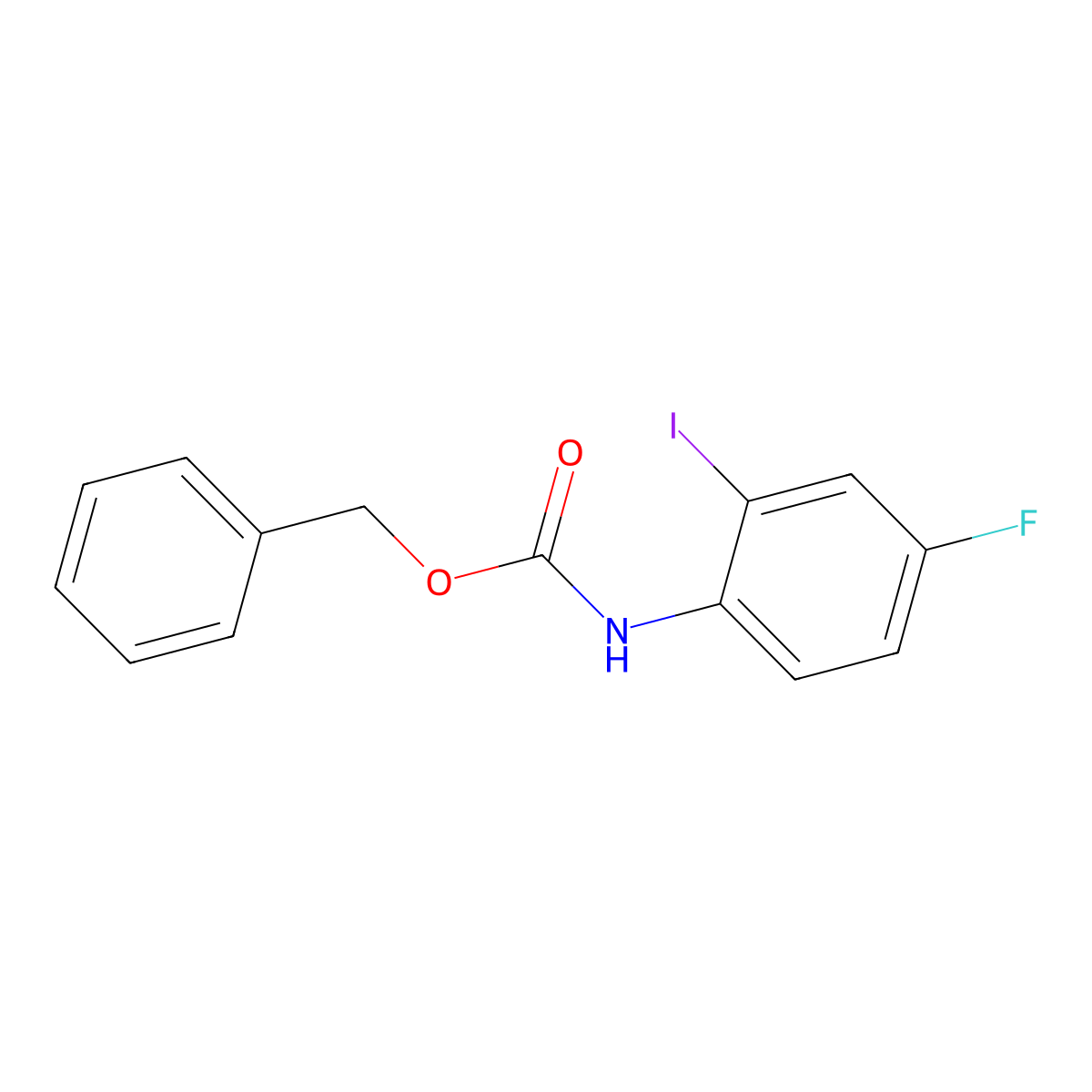 benzyl N-(4-fluoro-2-iodophenyl)carbamate molecular structure, CAS 1871181-63-3
