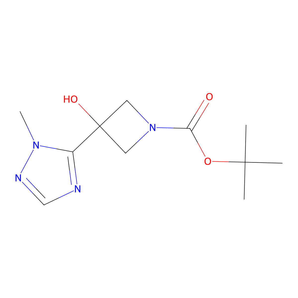 Tert-butyl 3-hydroxy-3-(1-methyl-1h-1,2,4-triazol-5-yl)azetidine-1-carboxylate molecular structure, CAS 1871182-42-1