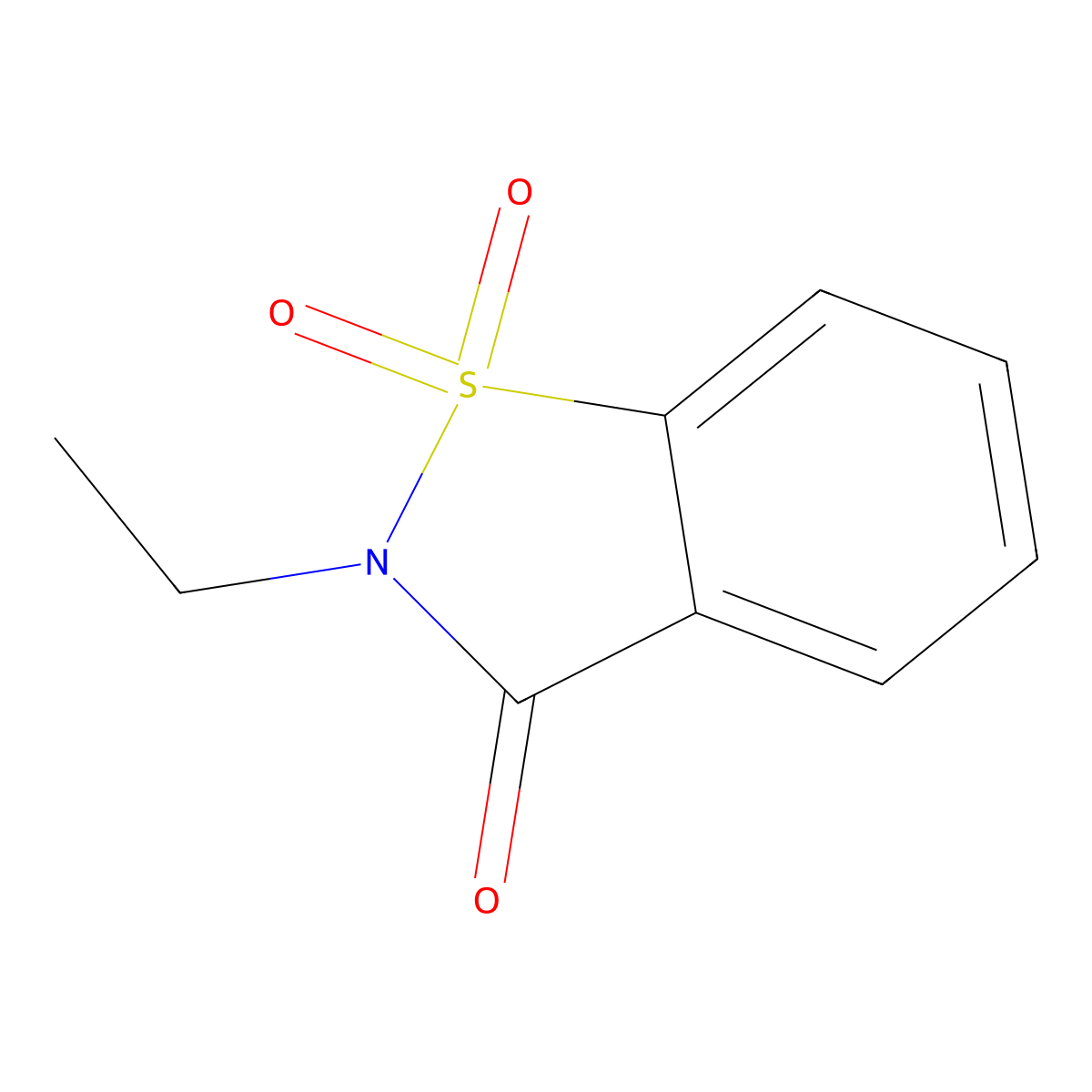 1,2-Benzisothiazol-3(2h)-one, 2-ethyl-, 1,1-dioxide molecular structure, CAS 18712-20-4