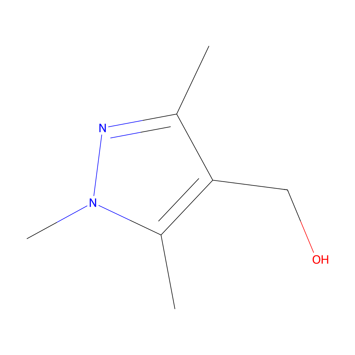 (trimethyl-1H-pyrazol-4-yl)methanol molecular structure, CAS 18712-39-5