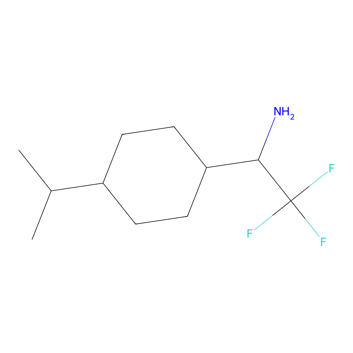 2,2,2-Trifluoro-1-(4-isopropylcyclohexyl)ethan-1-amine molecular structure, CAS 1871217-77-4