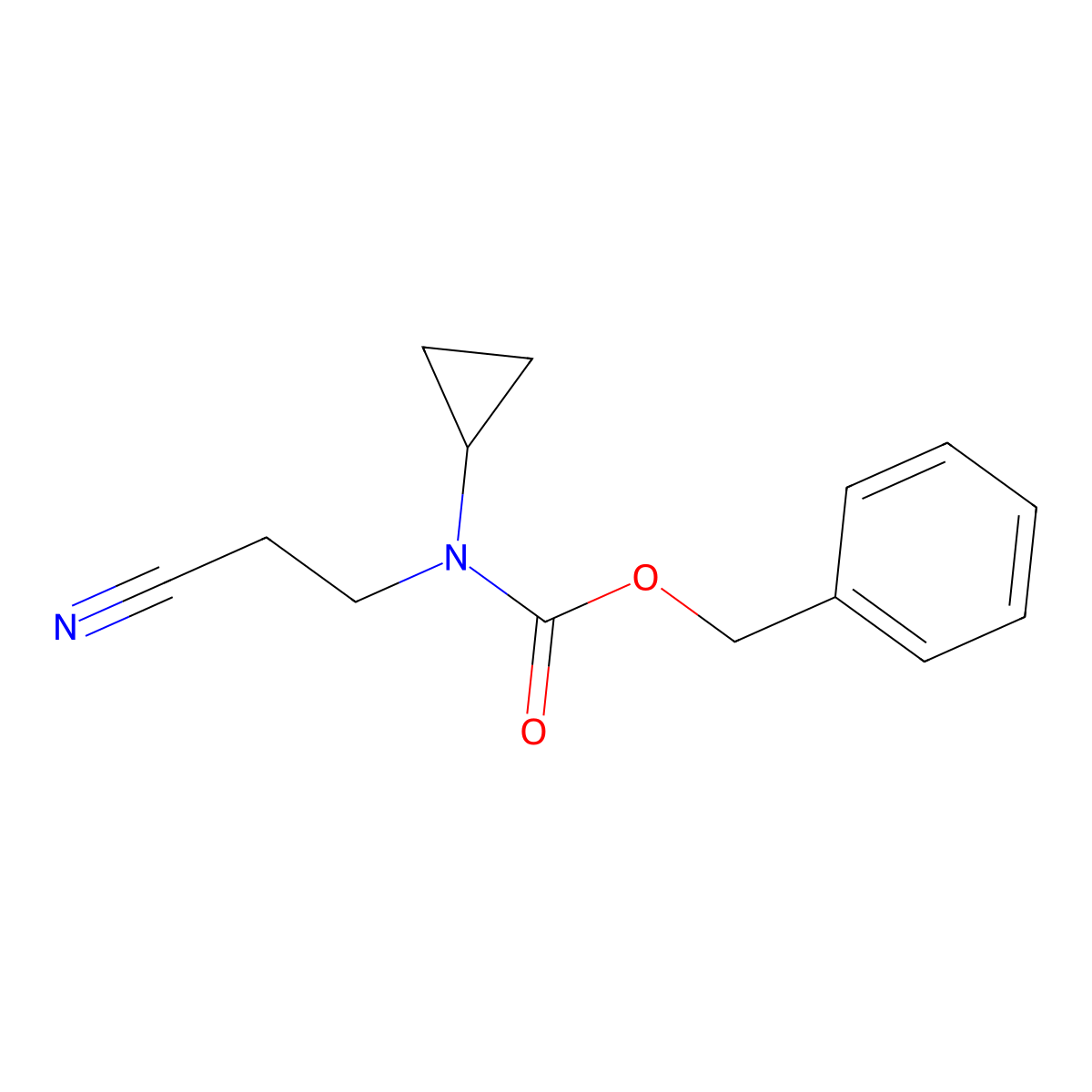 benzyl N-(2-cyanoethyl)-N-cyclopropylcarbamate molecular structure, CAS 1871245-34-9