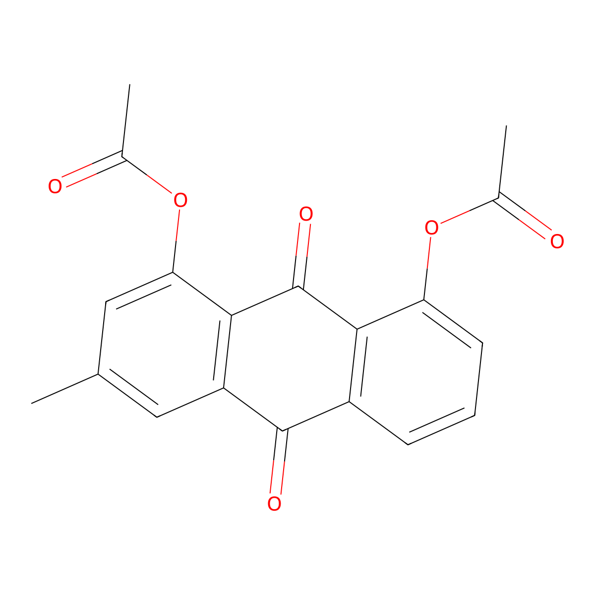 9,10-Anthracenedione, 1,8-bis(acetyloxy)-3-methyl- molecular structure, CAS 18713-45-6