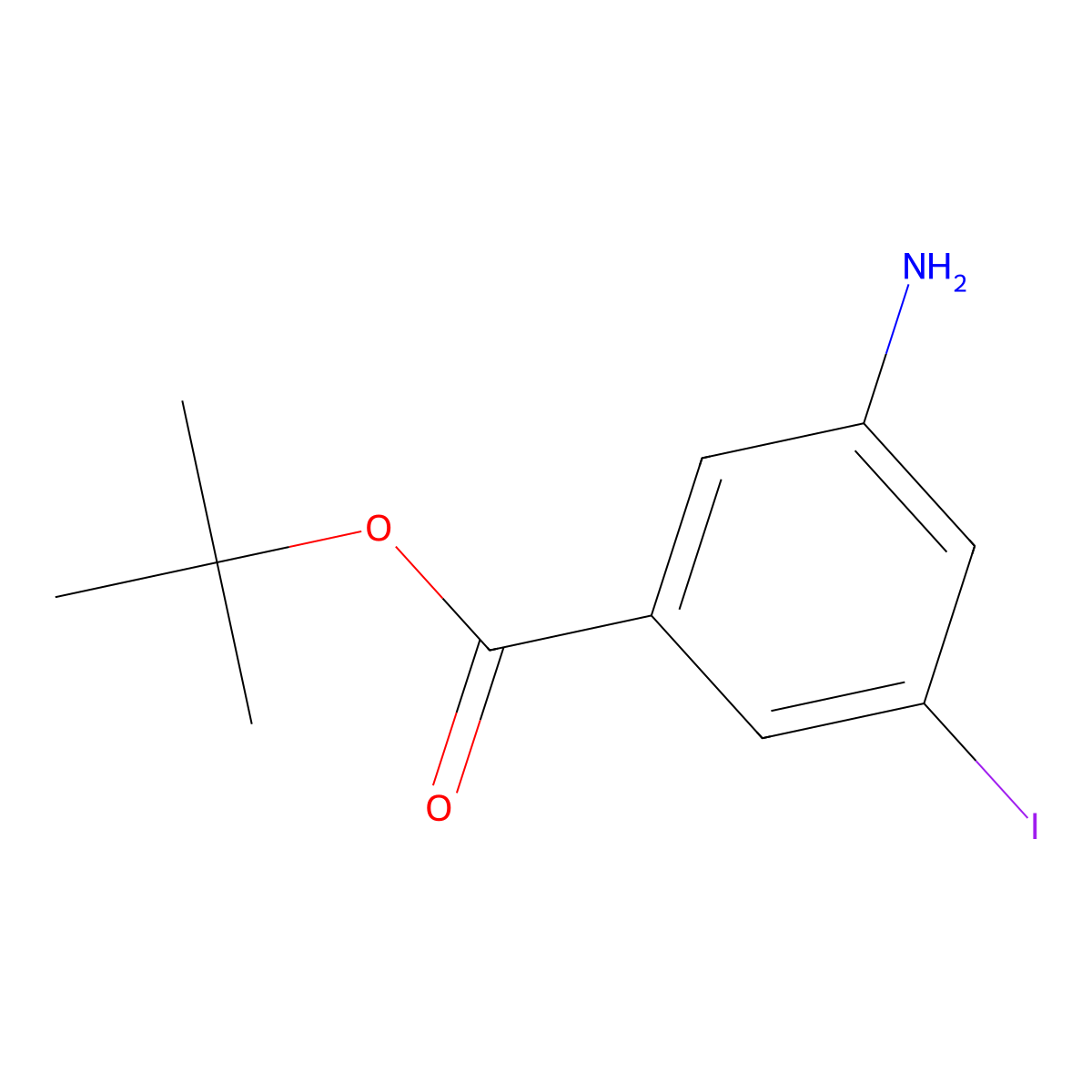 Tert-butyl 3-amino-5-iodobenzoate molecular structure, CAS 1871303-43-3