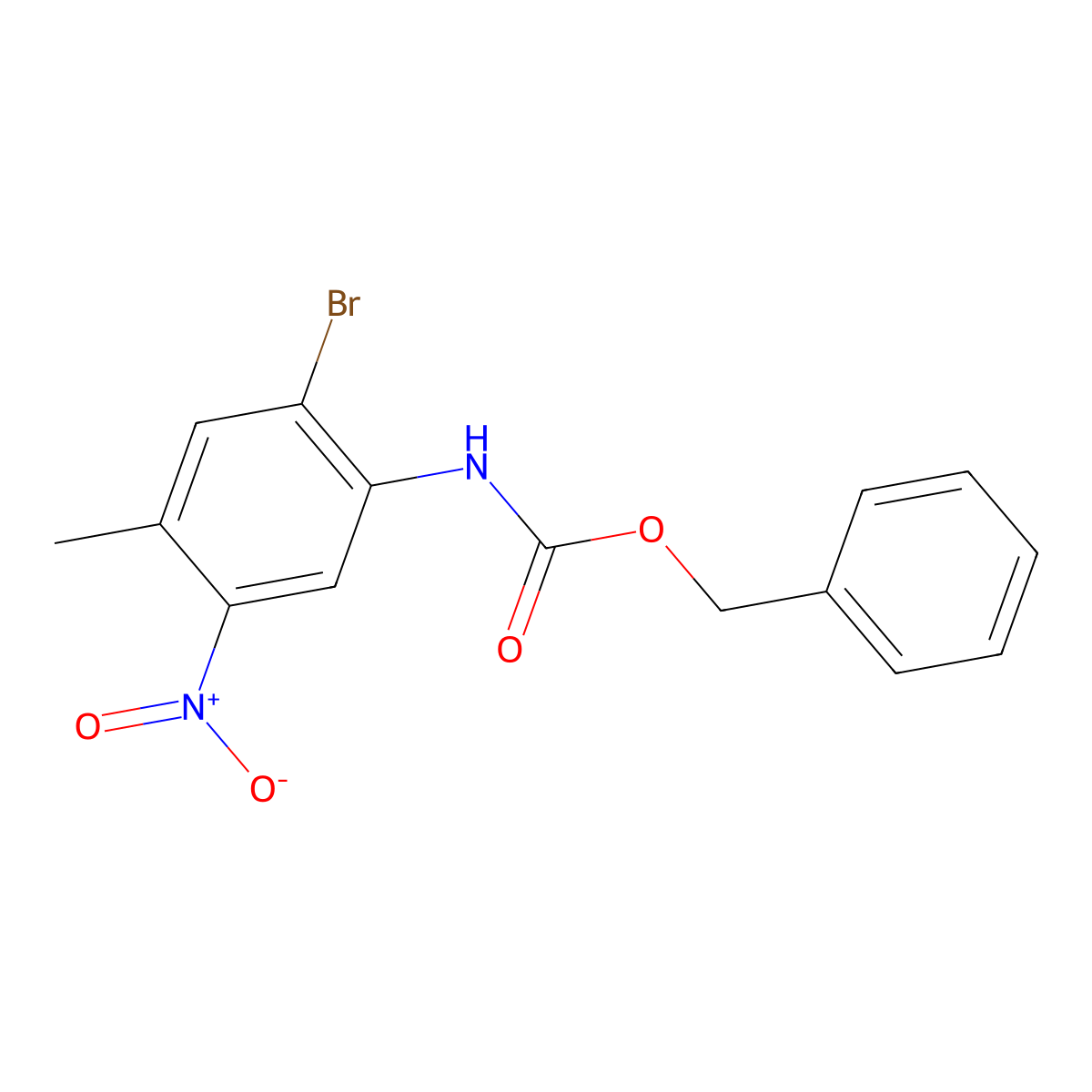 benzyl N-(2-bromo-4-methyl-5-nitrophenyl)carbamate molecular structure, CAS 1871325-64-2