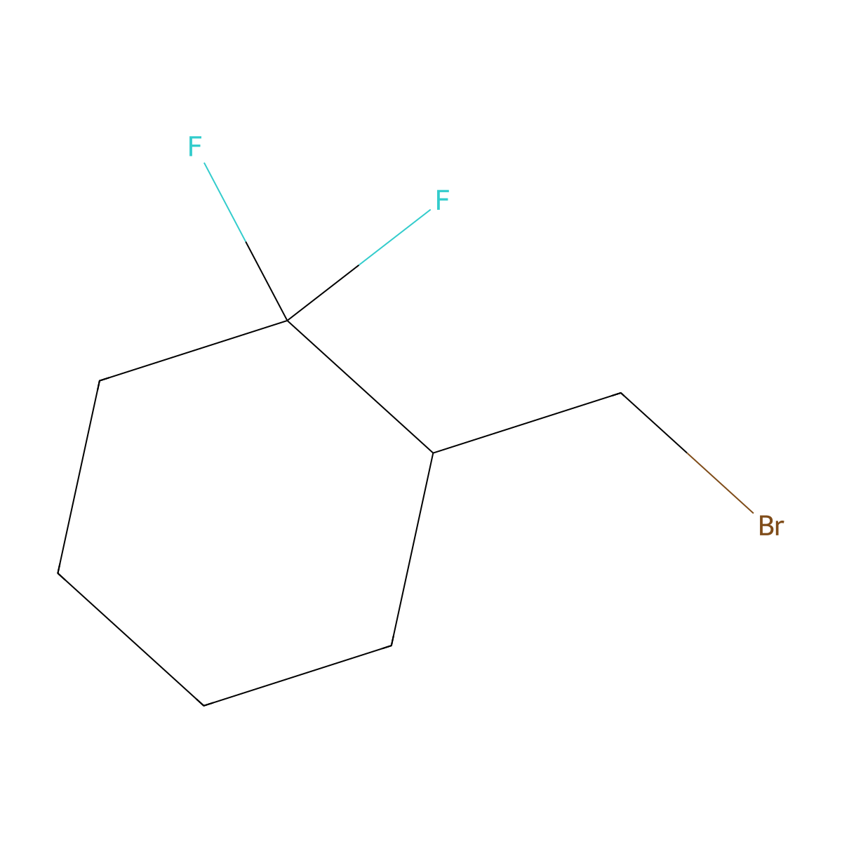 2-(Bromomethyl)-1,1-difluorocyclohexane molecular structure, CAS 1871326-97-4