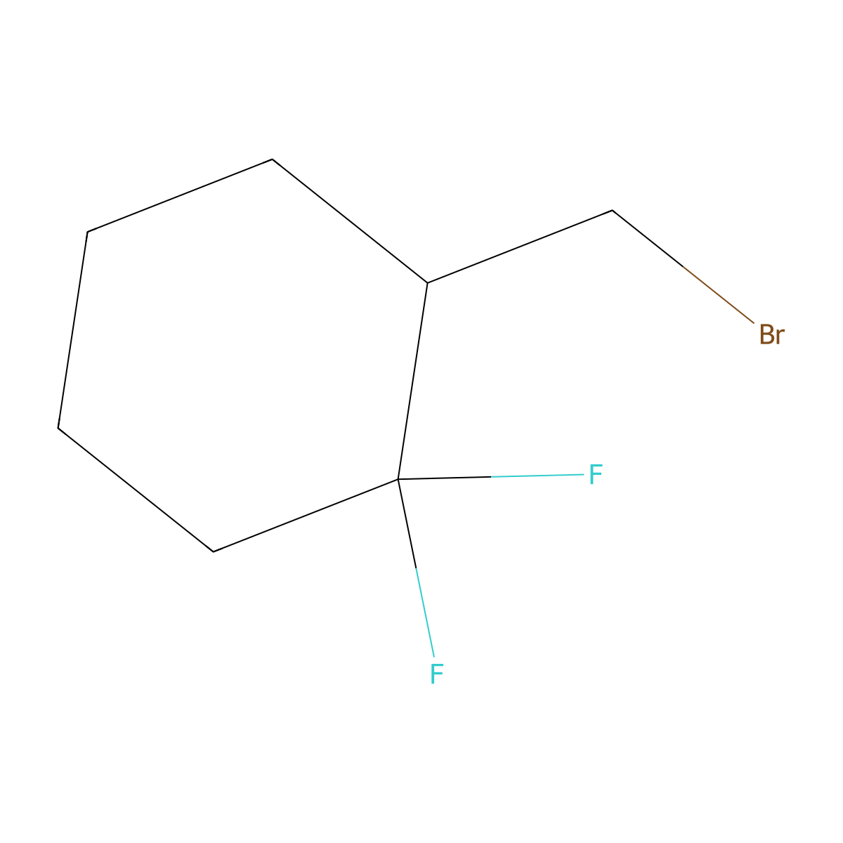 2-(Bromomethyl)-1,1-difluorocyclohexane molecular structure, CAS 1871326-97-4