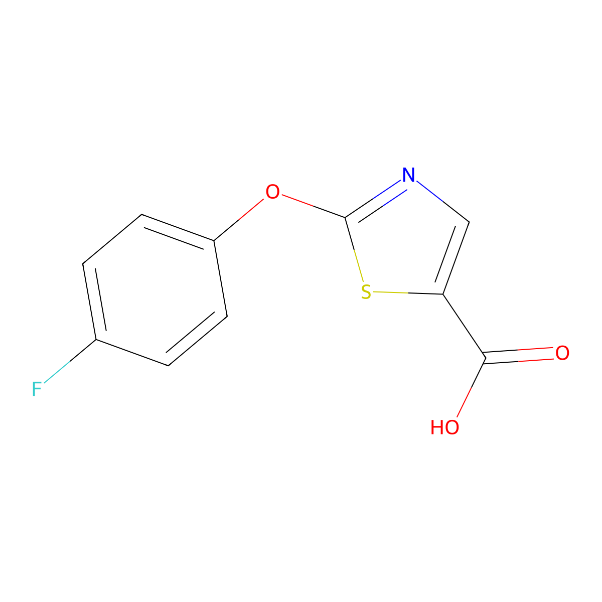 2-(4-Fluorophenoxy)thiazole-5-carboxylic acid molecular structure, CAS 1871335-83-9