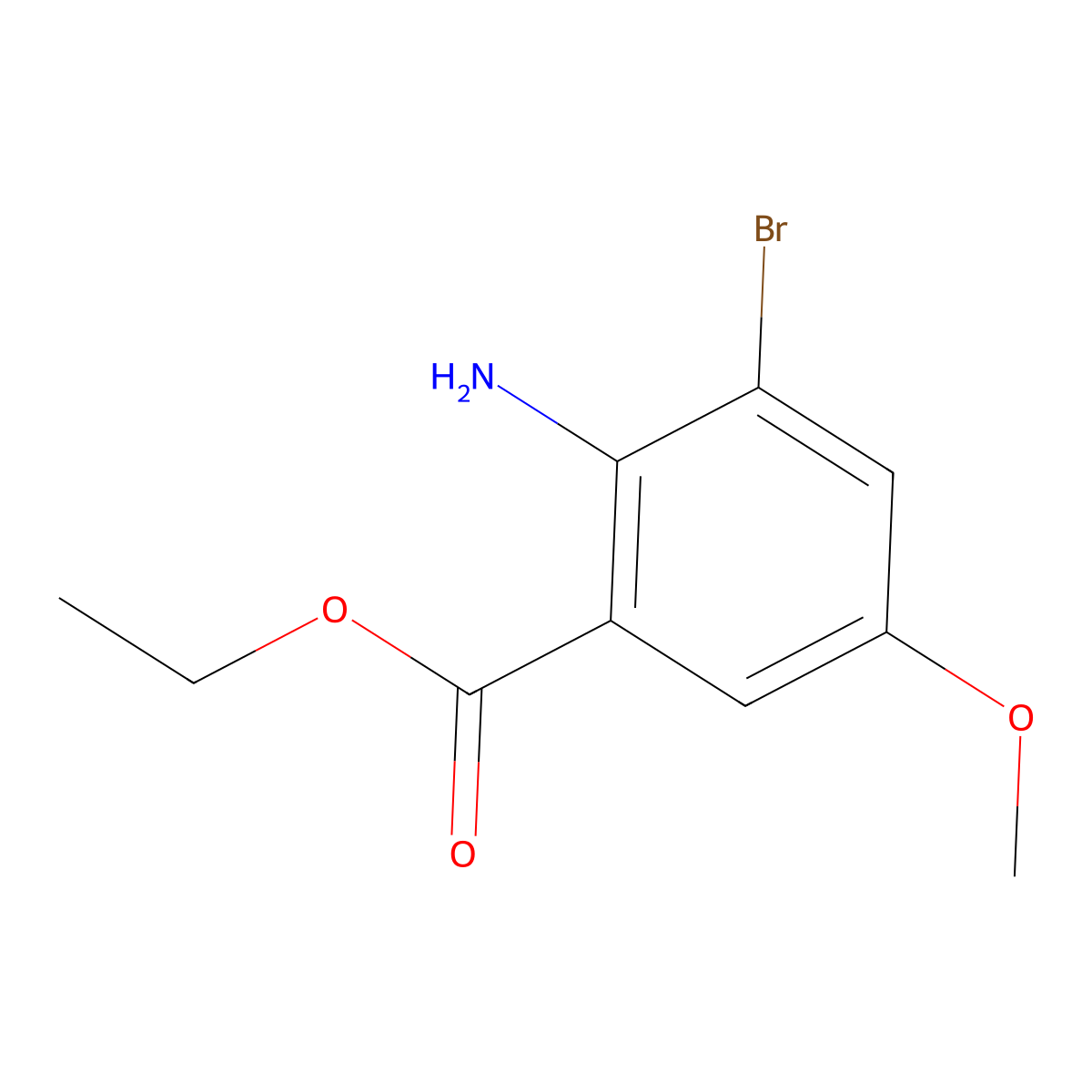Ethyl 2-amino-3-bromo-5-methoxybenzoate molecular structure, CAS 1871365-66-0
