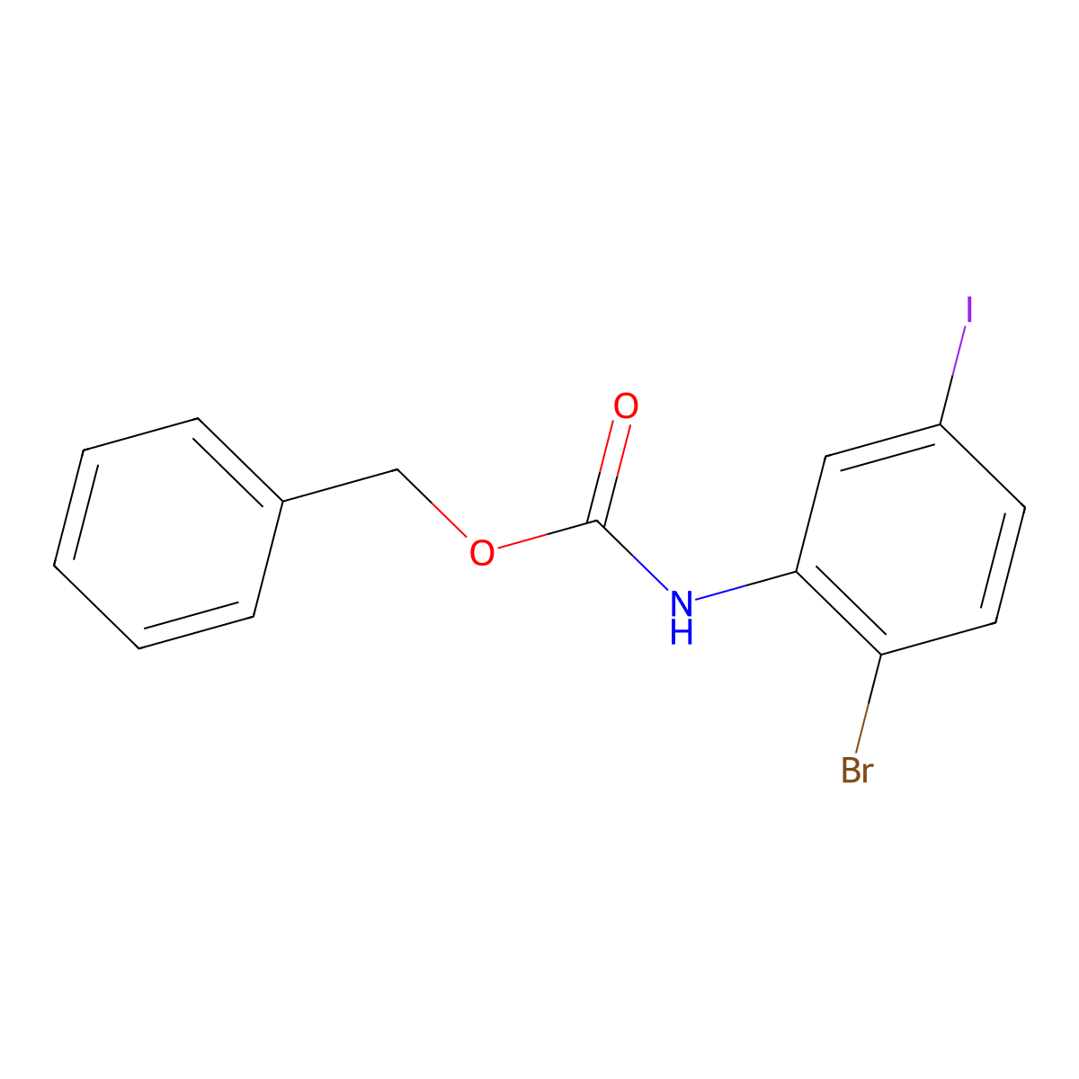 benzyl N-(2-bromo-5-iodophenyl)carbamate molecular structure, CAS 1871387-94-8