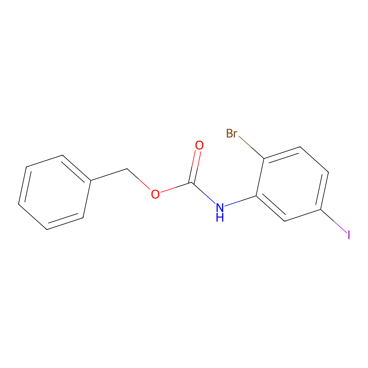 benzyl N-(2-bromo-5-iodophenyl)carbamate molecular structure, CAS 1871387-94-8