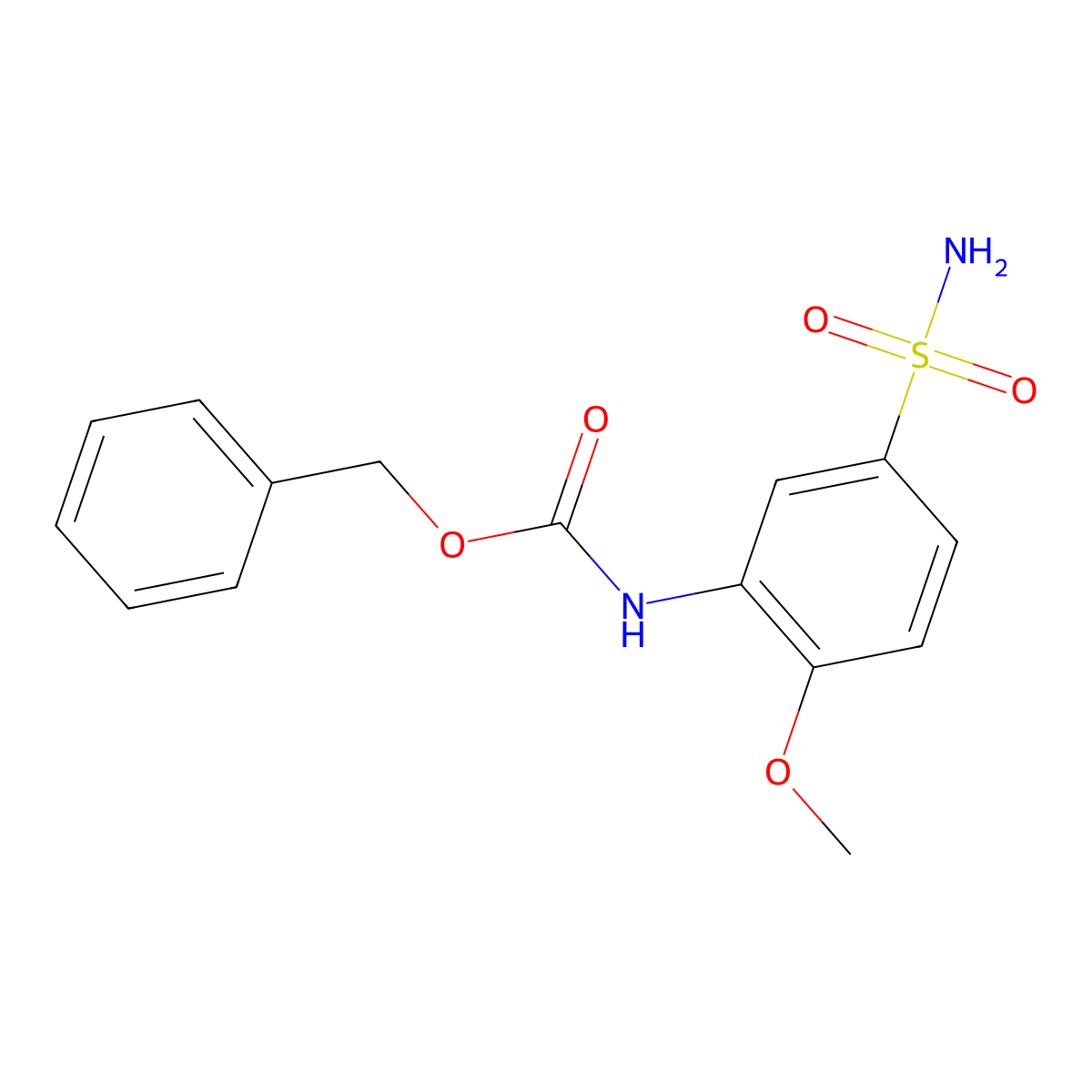 benzyl N-(2-methoxy-5-sulfamoylphenyl)carbamate molecular structure, CAS 1871388-06-5
