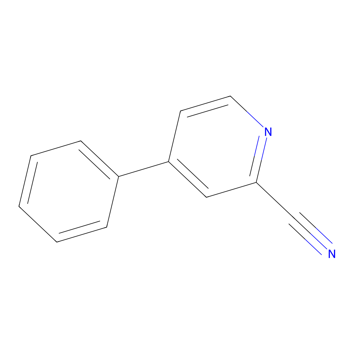 4-Phenyl-2-pyridinecarbonitrile molecular structure, CAS 18714-16-4