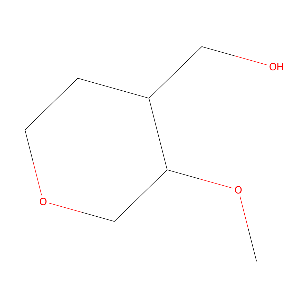 (3-Methoxytetrahydro-2H-pyran-4-yl)methanol molecular structure, CAS 1871407-31-6