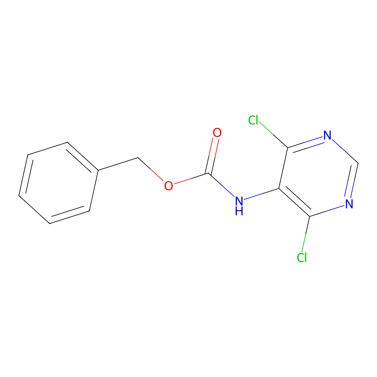 benzyl N-(4,6-dichloropyrimidin-5-yl)carbamate molecular structure, CAS 1871422-79-5