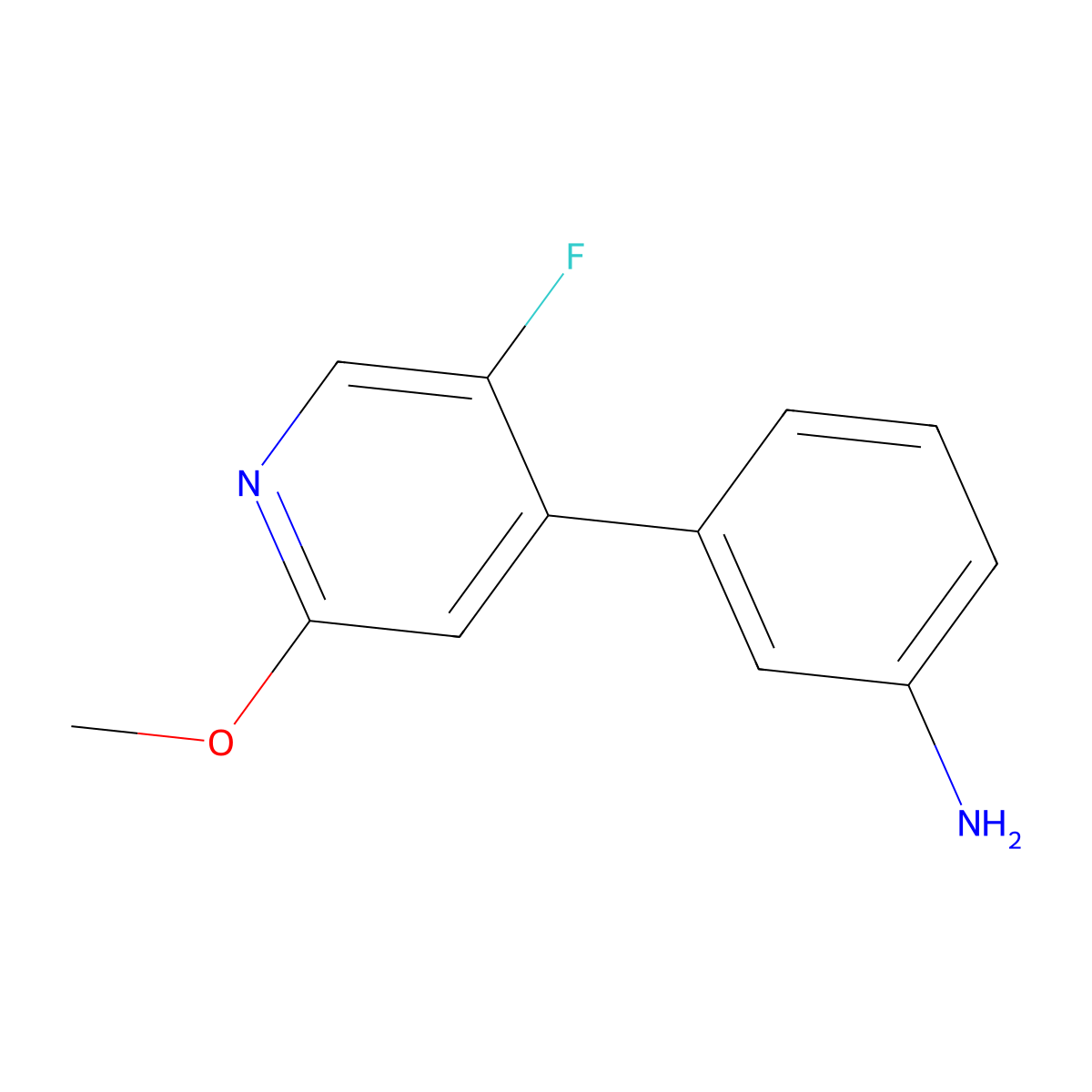 3-(5-Fluoro-2-methoxypyridin-4-yl)-phenylamine molecular structure, CAS 1871436-62-2