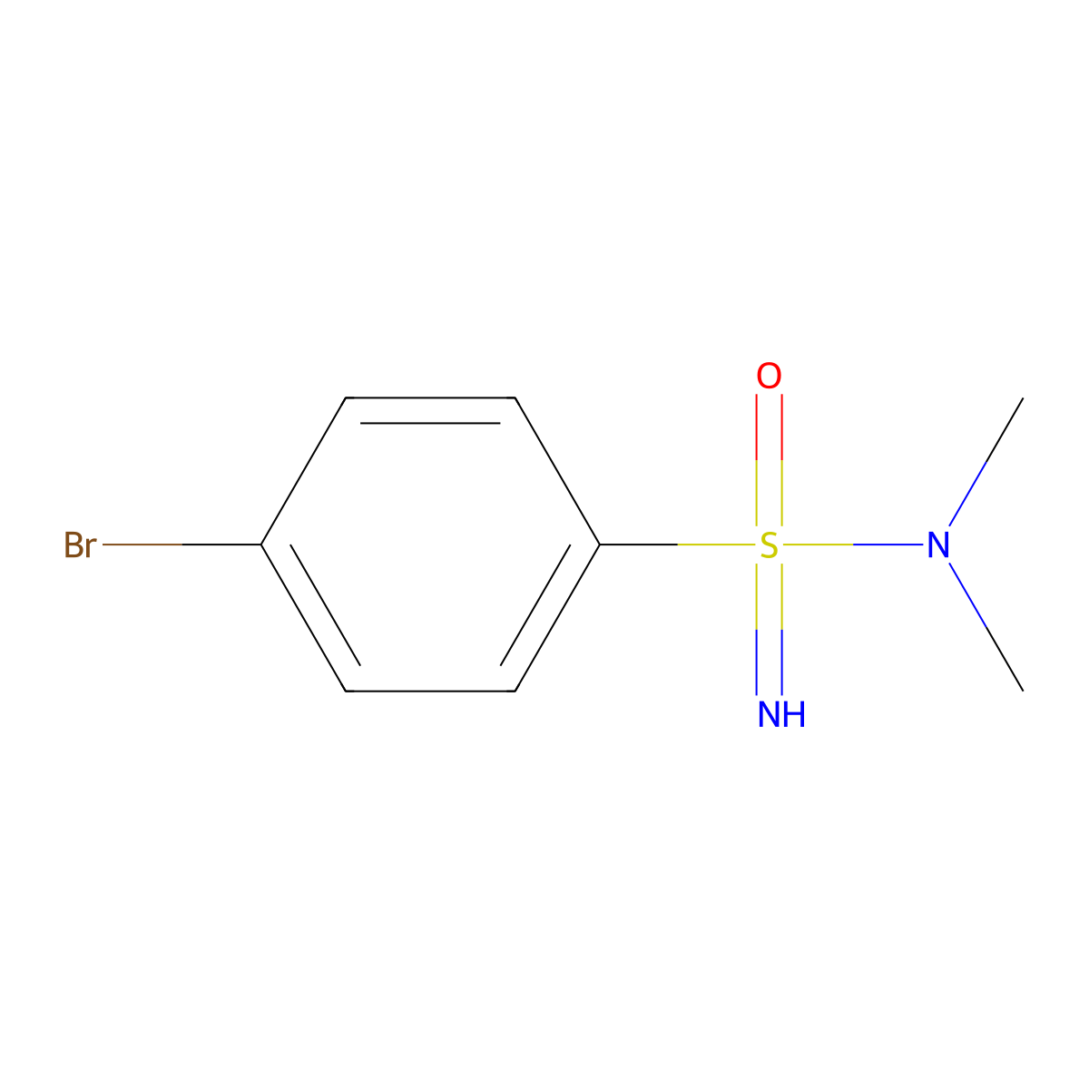 N-[(4-bromophenyl)sulfonimidoyl]-N-methylmethanamine molecular structure, CAS 1871464-43-5
