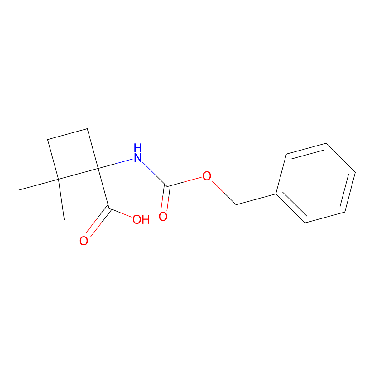 1-{[(Benzyloxy)carbonyl]amino}-2,2-dimethylcyclobutane-1-carboxylic acid molecular structure, CAS 1871475-29-4