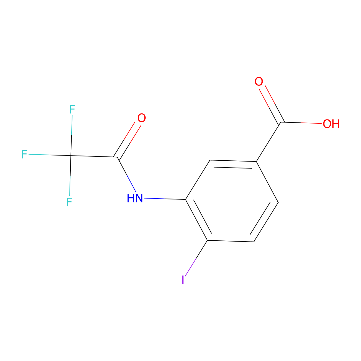 4-Iodo-3-(trifluoroacetamido)benzoic acid molecular structure, CAS 1871476-05-9