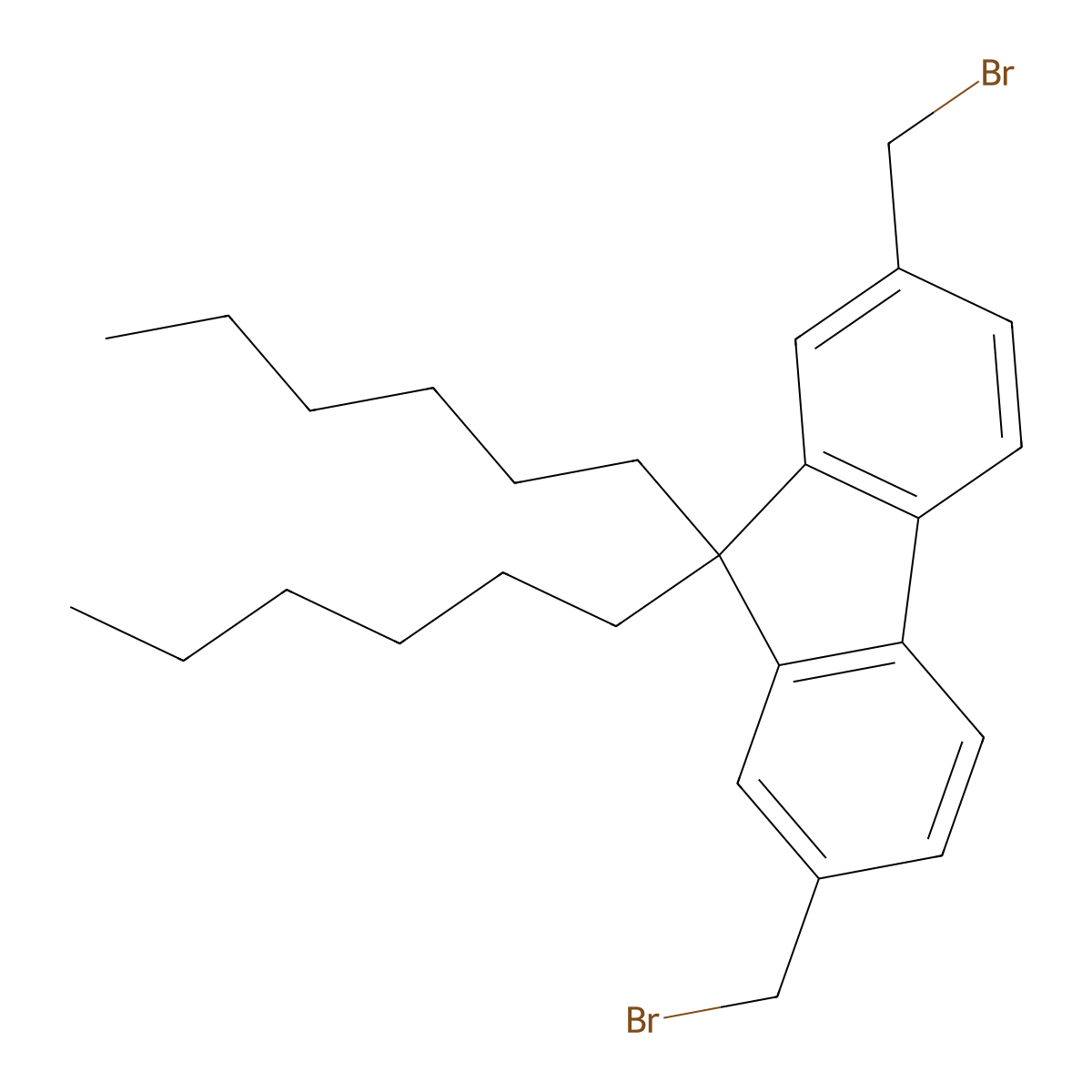 2,7-Bis(bromomethyl)-9,9-dihexyl-9H-fluorene molecular structure, CAS 187148-75-0