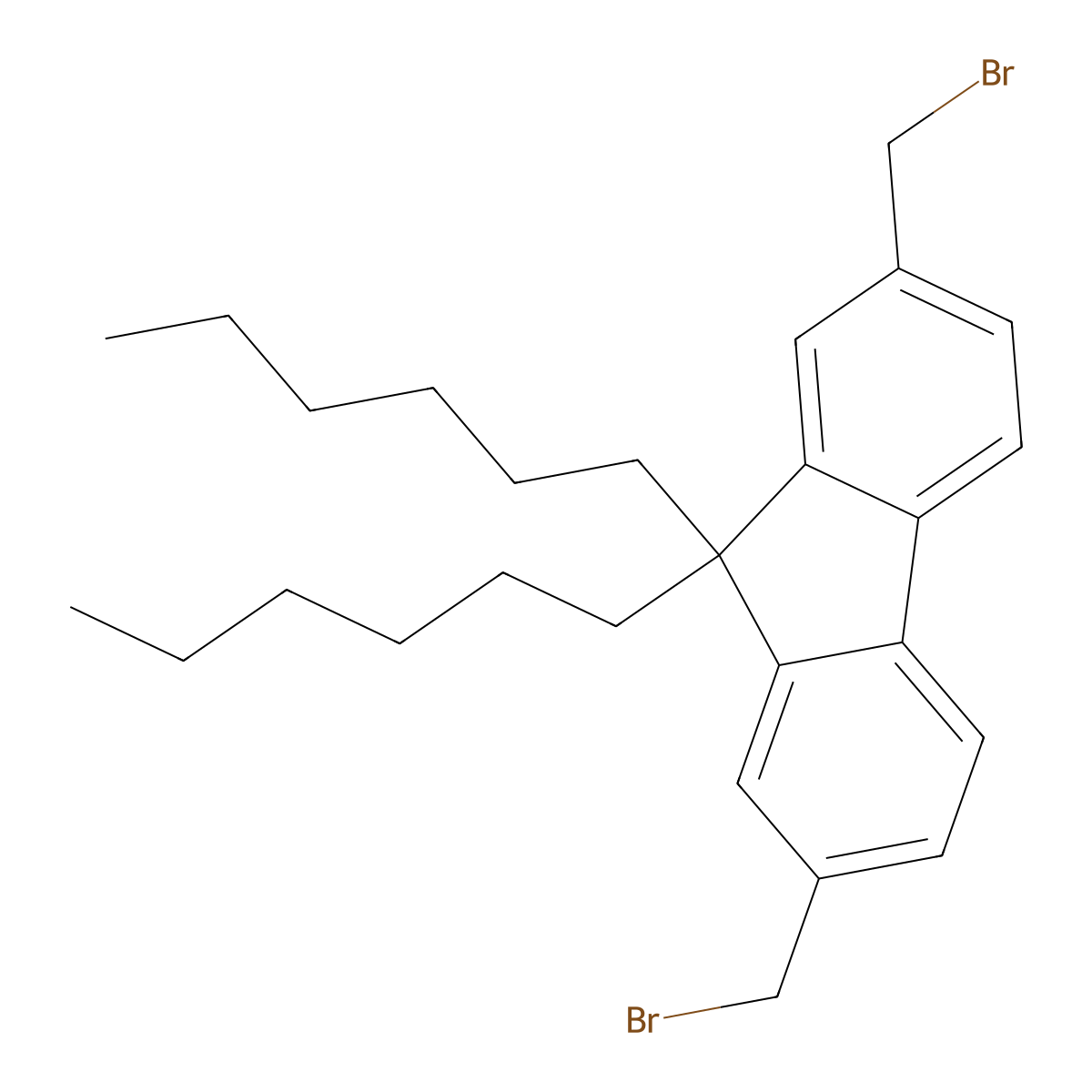 2,7-Bis(bromomethyl)-9,9-dihexyl-9H-fluorene molecular structure, CAS 187148-75-0