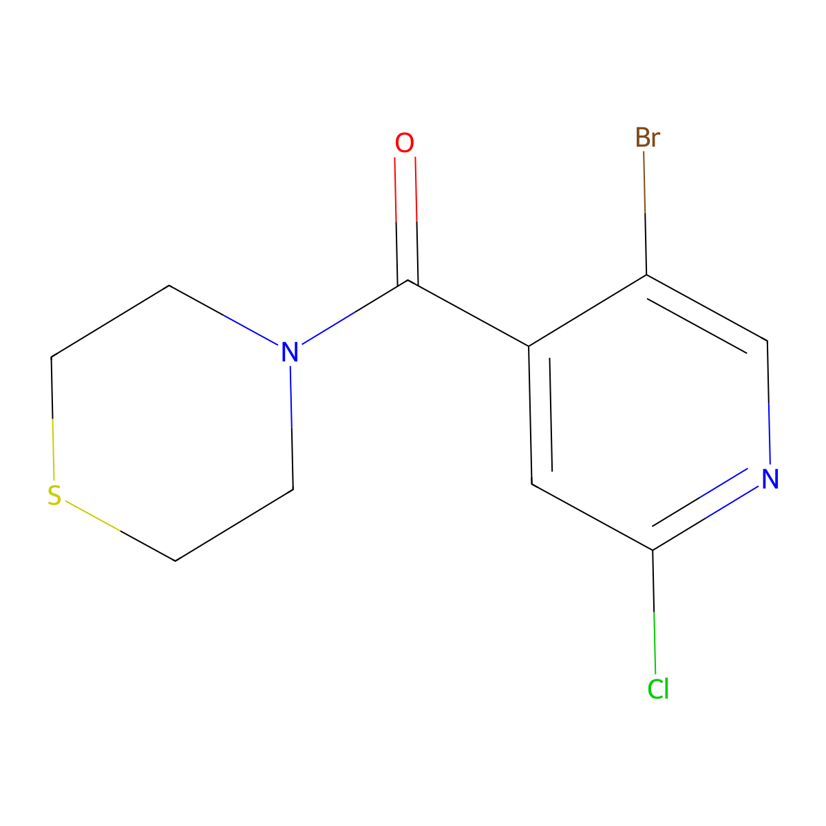 (5-Bromo-2-chloropyridin-4-yl)(thiomorpholino)methanone molecular structure, CAS 1871486-46-2