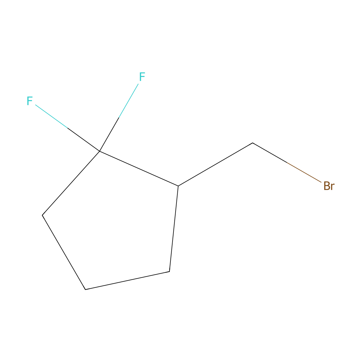 2-(Bromomethyl)-1,1-difluorocyclopentane molecular structure, CAS 1871494-10-8