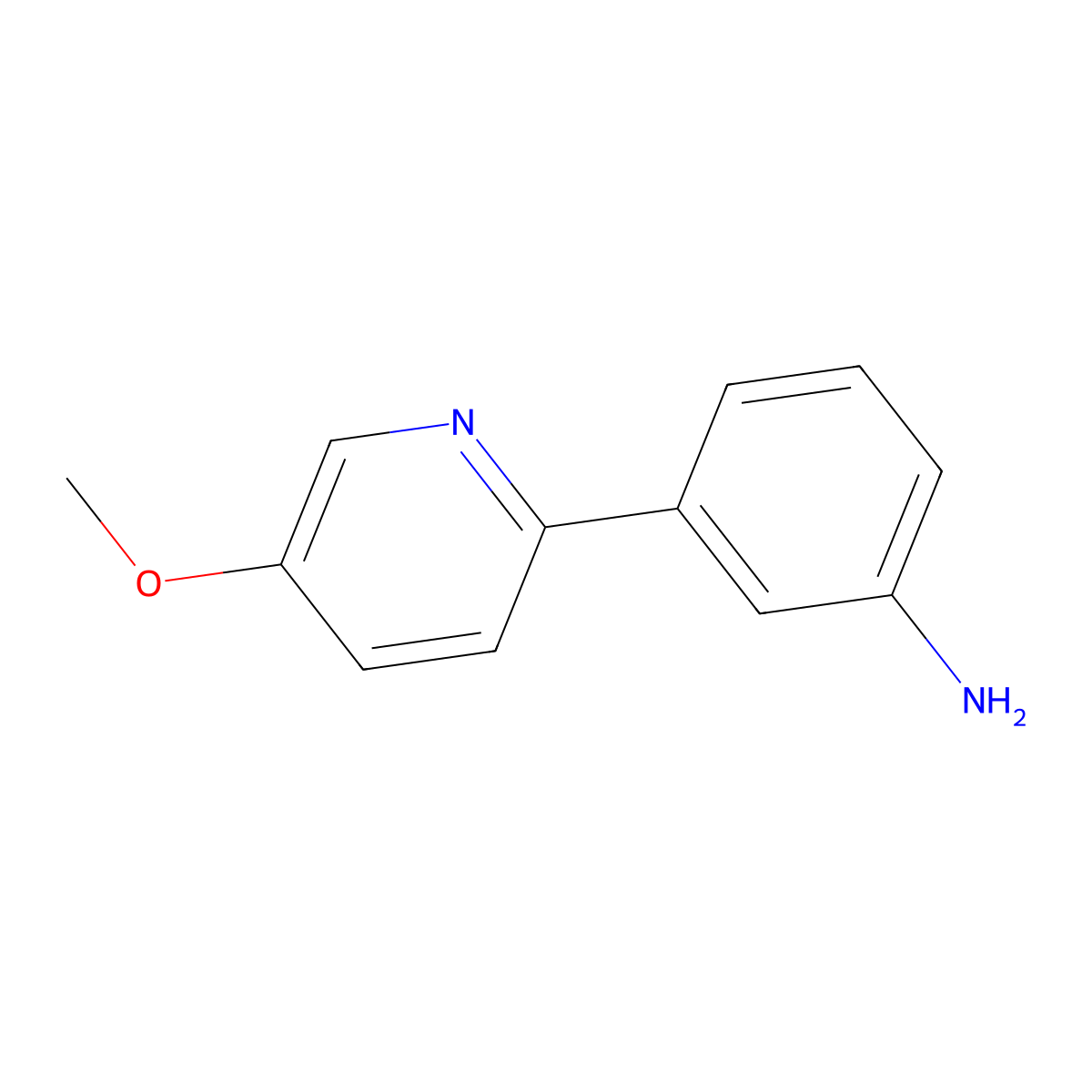 3-(5-Methoxy-2-pyridinyl)benzenamine molecular structure, CAS 1871516-20-9