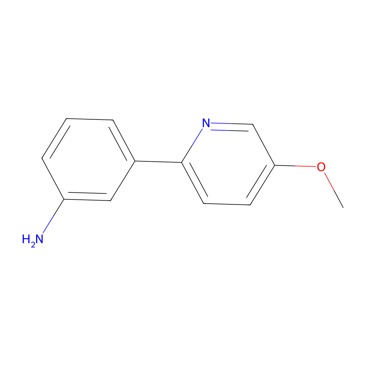 3-(5-Methoxy-2-pyridinyl)benzenamine molecular structure, CAS 1871516-20-9