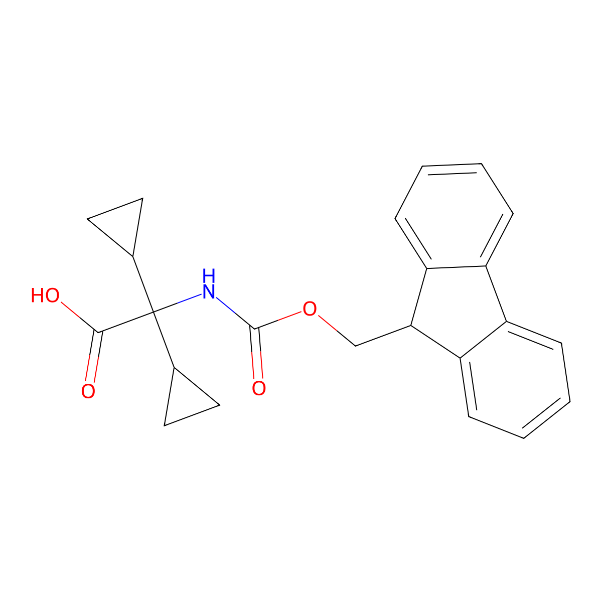2,2-dicyclopropyl-2-({[(9H-fluoren-9-yl)methoxy]carbonyl}amino)acetic acid molecular structure, CAS 1871526-24-7