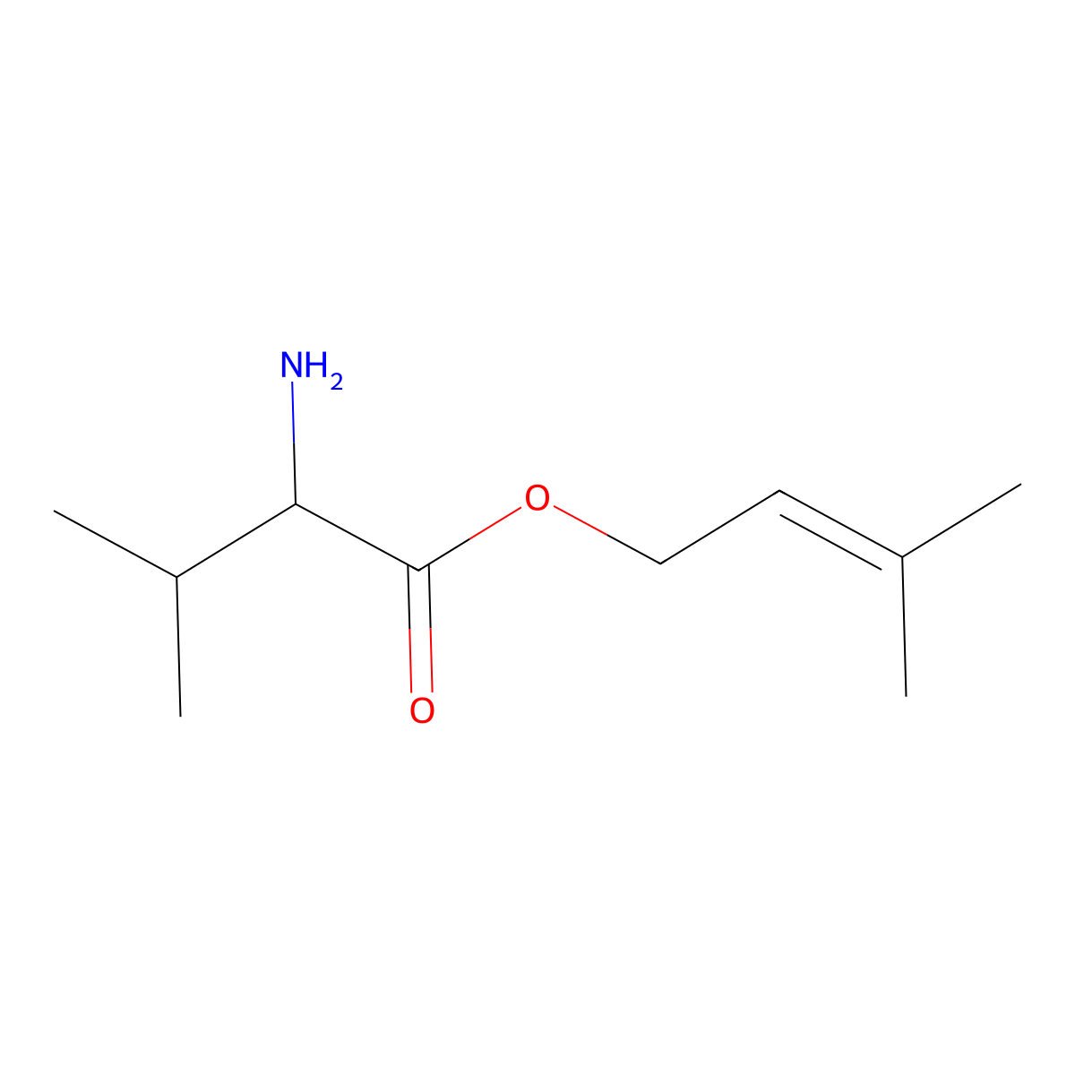 3-methylbut-2-en-1-yl (2S)-2-amino-3-methylbutanoate molecular structure, CAS 187154-91-2