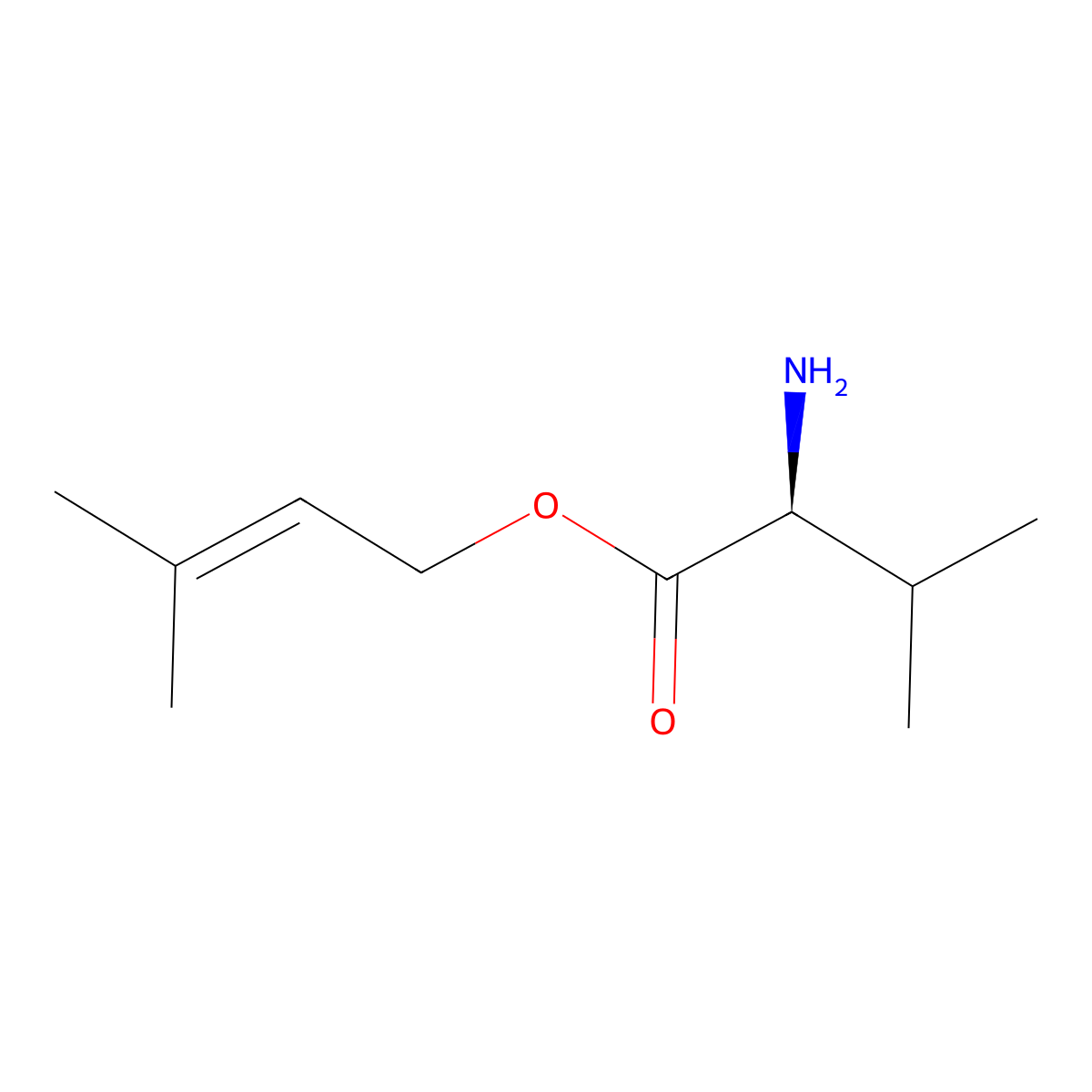 3-methylbut-2-en-1-yl (2S)-2-amino-3-methylbutanoate molecular structure, CAS 187154-91-2
