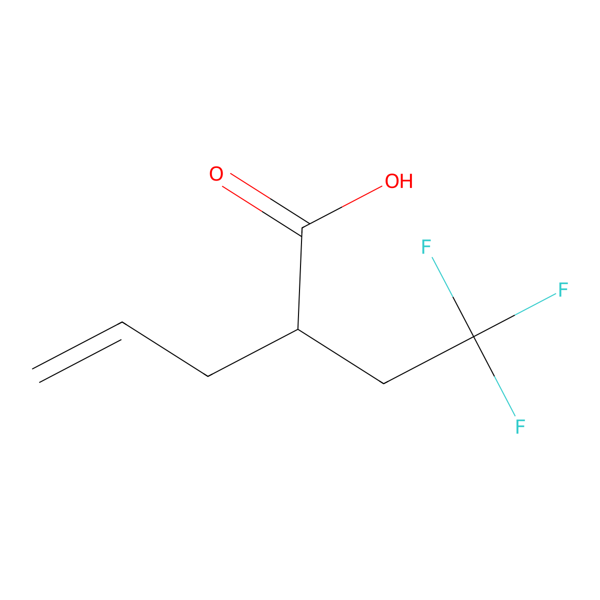 2-(2,2,2-Trifluoroethyl)pent-4-enoic acid molecular structure, CAS 1871559-90-8